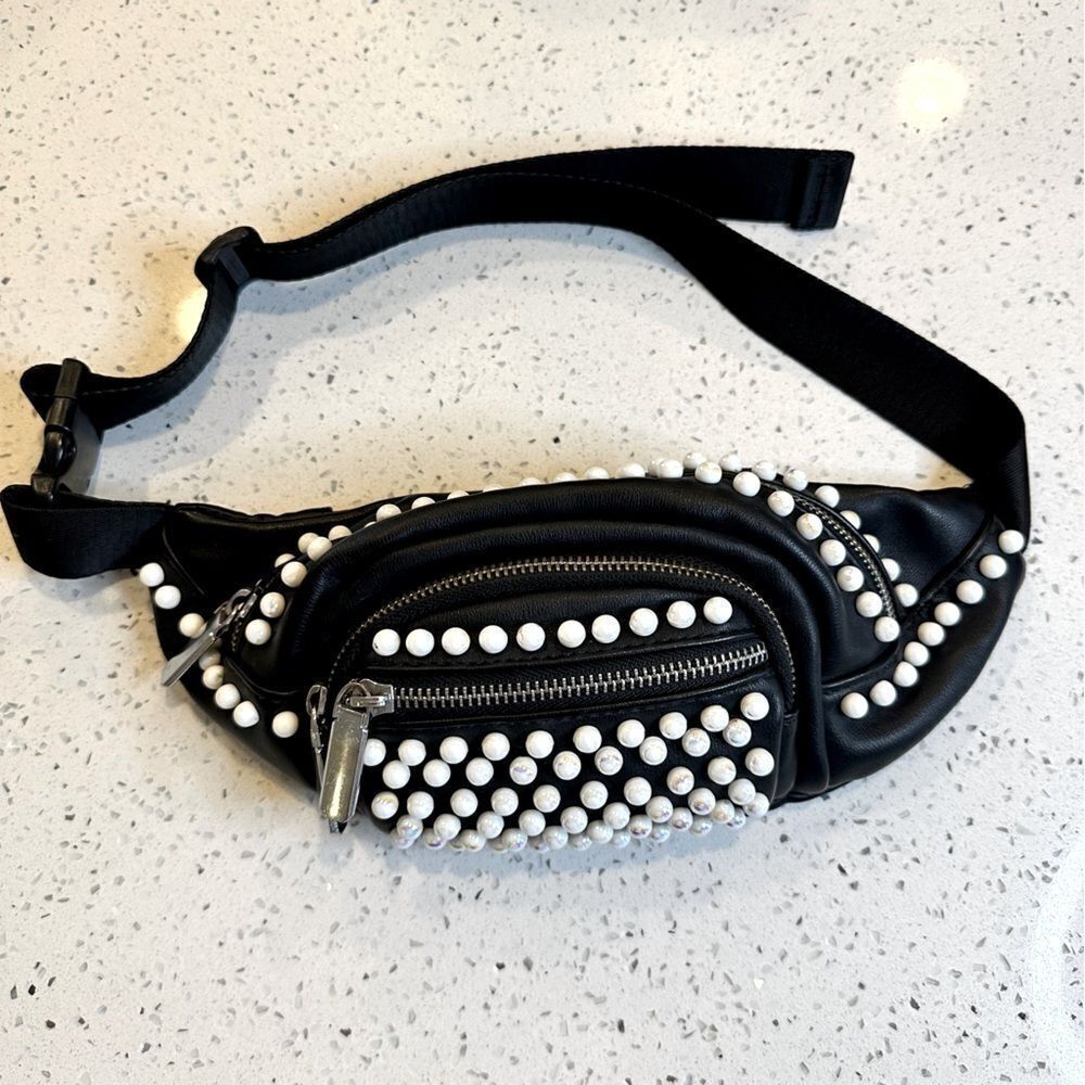 Leather and Pearl Fanny Pack